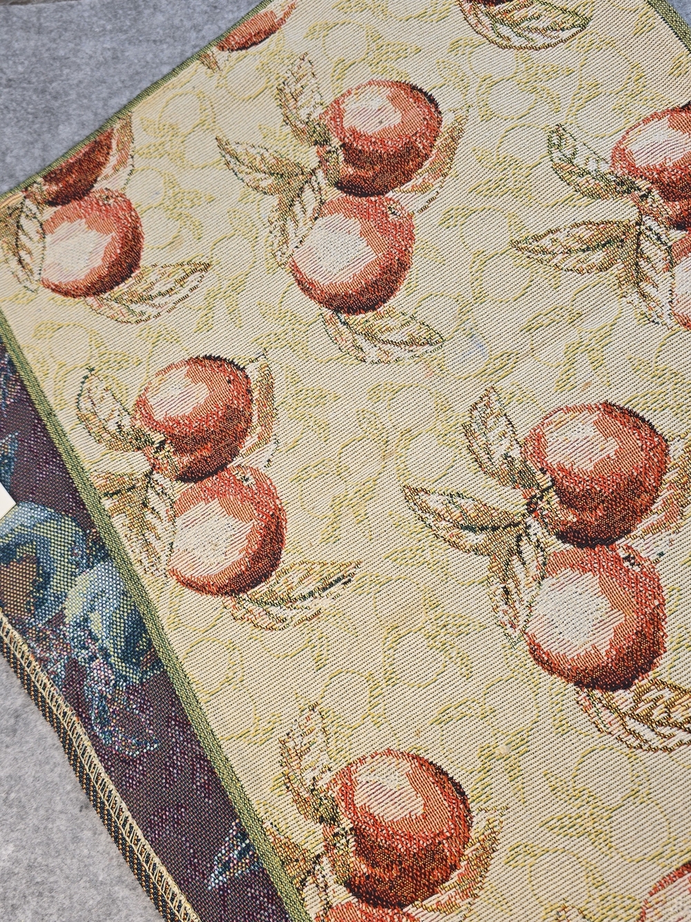 Apple Table Runner 72"x13" Gold Green Red